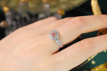 Load image into Gallery viewer, LUOWEND 18K White Gold Real Natural Diamond Pink Ring for Women