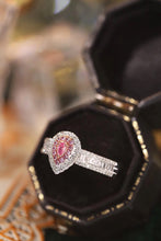 Load image into Gallery viewer, LUOWEND 18K White Gold Real Natural Pink Diamond Ring for Women