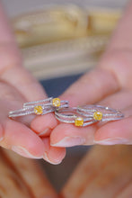 Load image into Gallery viewer, LUOWEND 18K White Gold Real Natural Yellow Diamond Ring for Women