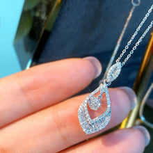 Load image into Gallery viewer, LUOWEND 18K White Gold Natural Diamond Earrings for Women