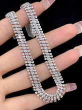 Load image into Gallery viewer, LUOWEND 18K White Gold Real Natural Diamond Chain Necklace for Women