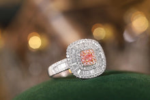 Load image into Gallery viewer, LUOWEND 18K White Gold Real Natural Pink Diamond Ring for Women
