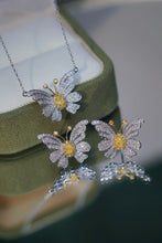 Load image into Gallery viewer, LUOWEND 18K White Gold Real Natural Yellow Diamond Pendant Necklace for Women