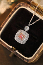 Load image into Gallery viewer, LUOWEND 18K White Gold Real Natural Pink Diamond Pendant Necklace for Women