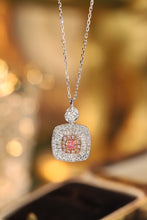 Load image into Gallery viewer, LUOWEND 18K White Gold Real Natural Pink Diamond Pendant Necklace for Women