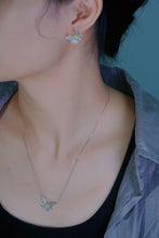 Load image into Gallery viewer, LUOWEND 18K White Gold Real Natural Yellow Diamond Pendant Necklace for Women