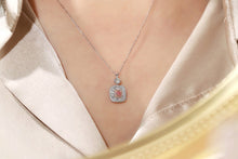 Load image into Gallery viewer, LUOWEND 18K White Gold Real Natural Pink Diamond Pendant Necklace for Women