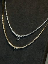 Load image into Gallery viewer, LUOWEND 18K White/Yellow Gold Natural Diamond Necklace for Women