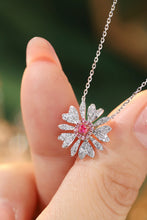 Load image into Gallery viewer, LUOWEND 18K White Gold Real Natural Pink Diamond Pendant Necklace for Women