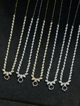 Load image into Gallery viewer, LUOWEND 18K White/Yellow Gold Natural Diamond Necklace for Women