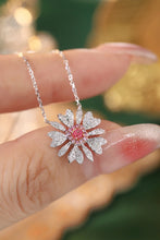 Load image into Gallery viewer, LUOWEND 18K White Gold Real Natural Pink Diamond Pendant Necklace for Women