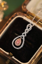 Load image into Gallery viewer, LUOWEND 18K White Gold Real Natural Pink Diamond Pendant Necklace for Women