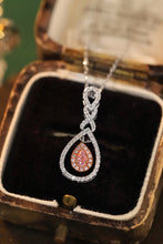 Load image into Gallery viewer, LUOWEND 18K White Gold Real Natural Pink Diamond Pendant Necklace for Women