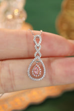 Load image into Gallery viewer, LUOWEND 18K White Gold Real Natural Pink Diamond Pendant Necklace for Women