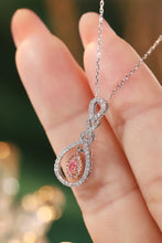 Load image into Gallery viewer, LUOWEND 18K White Gold Real Natural Pink Diamond Pendant Necklace for Women