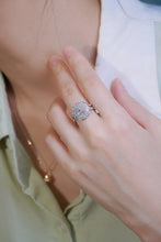 Load image into Gallery viewer, LUOWEND 18K White Gold Real Natural Diamond Ring for Women