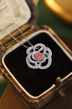 Load image into Gallery viewer, LUOWEND 18K White Gold Real Natural Pink Diamond Pendant Necklace for Women
