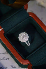 Load image into Gallery viewer, LUOWEND 18K White Gold Real Natural Diamond Ring for Women