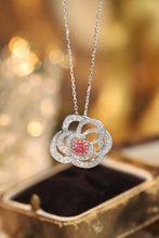Load image into Gallery viewer, LUOWEND 18K White Gold Real Natural Pink Diamond Pendant Necklace for Women