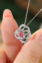 Load image into Gallery viewer, LUOWEND 18K White Gold Real Natural Pink Diamond Pendant Necklace for Women