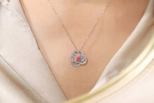 Load image into Gallery viewer, LUOWEND 18K White Gold Real Natural Pink Diamond Pendant Necklace for Women