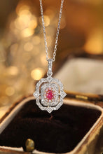 Load image into Gallery viewer, LUOWEND 18K White Gold Real Natural Pink Diamond Pendant Necklace for Women