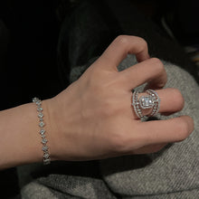 Load image into Gallery viewer, LUOWEND 18K White Gold Natural Diamond Ring for Women