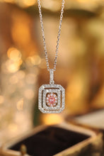 Load image into Gallery viewer, LUOWEND 18K White Gold Real Natural Pink Diamond Pendant Necklace for Women