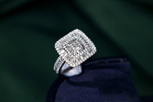 Load image into Gallery viewer, LUOWEND 18K White Gold Natural Diamond Ring for Women