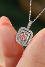 Load image into Gallery viewer, LUOWEND 18K White Gold Real Natural Pink Diamond Pendant Necklace for Women