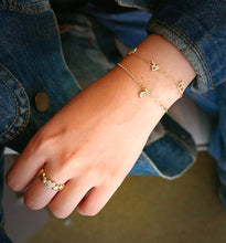 Load image into Gallery viewer, LUOWEND 18K Yellow Gold Natural Diamond Bracelet for Women