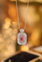 Load image into Gallery viewer, LUOWEND 18K White Gold Real Natural Pink Diamond Pendant Necklace for Women