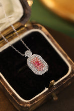 Load image into Gallery viewer, LUOWEND 18K White Gold Real Natural Pink Diamond Pendant Necklace for Women
