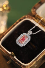 Load image into Gallery viewer, LUOWEND 18K White Gold Real Natural Pink Diamond Pendant Necklace for Women