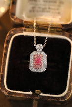 Load image into Gallery viewer, LUOWEND 18K White Gold Real Natural Pink Diamond Pendant Necklace for Women