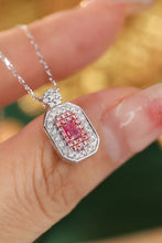 Load image into Gallery viewer, LUOWEND 18K White Gold Real Natural Pink Diamond Pendant Necklace for Women