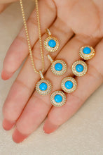 Load image into Gallery viewer, LUOWEND 18K Yellow Gold Real Natural Turquoise Necklace for Women