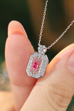 Load image into Gallery viewer, LUOWEND 18K White Gold Real Natural Pink Diamond Pendant Necklace for Women