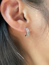 Load image into Gallery viewer, LUOWEND 18K White Gold Natural Diamond Earrings for Women