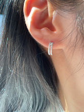 Load image into Gallery viewer, LUOWEND 18K White Gold Natural Diamond Earrings for Women