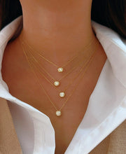 Load image into Gallery viewer, LUOWEND 18K Yellow Gold Natural Diamond Necklace for Women