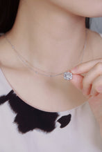 Load image into Gallery viewer, LUOWEND 18K White Gold Real Natural Diamond Pendant Necklace for Women