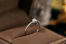 Load image into Gallery viewer, LUOWEND 18K White Gold Real Natural Diamond Ring for Women
