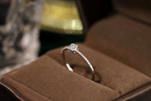 Load image into Gallery viewer, LUOWEND 18K White Gold Real Natural Diamond Ring for Women
