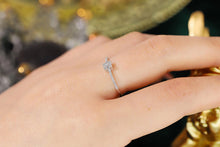 Load image into Gallery viewer, LUOWEND 18K White Gold Real Natural Diamond Ring for Women