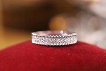 Load image into Gallery viewer, LUOWEND 18K White Gold Real Natural Diamond Ring for Women