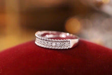 Load image into Gallery viewer, LUOWEND 18K White Gold Real Natural Diamond Ring for Women
