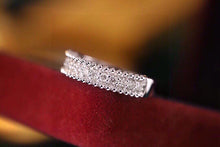 Load image into Gallery viewer, LUOWEND 18K White Gold Real Natural Diamond Ring for Women
