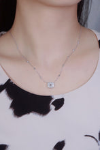 Load image into Gallery viewer, LUOWEND 18K White Gold Real Natural Diamond Pendant Necklace for Women