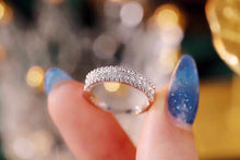 Load image into Gallery viewer, LUOWEND 18K White Gold Real Natural Diamond Ring for Women